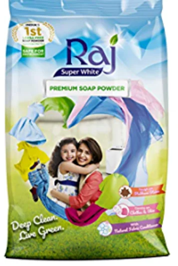 RAJ PREMIUM SOAP POWDER ( 12 PACKETS OF 01 KG EACH) - *** LOW PRICE GUARANTEE ***
